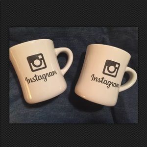 Instagram SET 2 MUGS Ceramic 12oz 2010 Logo TanNEW